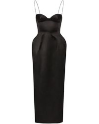 Magda Butrym - Sweetheart-Neck Silk Hourglass Midi Dress - Lyst