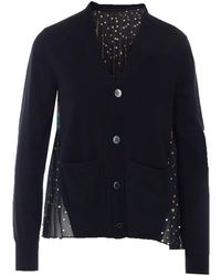 Sacai - Floral-Print Pleated Buttoned Cardigan - Lyst