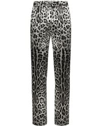 Dolce & Gabbana - Animal-Print Silk Lounge Trousers - Lyst
