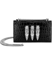 ショルダーバッグ・ポシェット Philipp Plein Textured Crocodile Pattern Handbag With Logo Philipp Plein Textured Crocodile Pattern Handbag With Logo