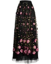 Giambattista Valli - Floral-embroidered Tulle Maxi Skirt - Lyst