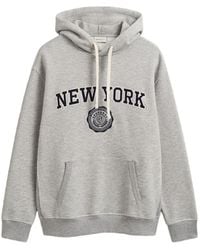GANT - Logo-Patch Drawstring Hoodie - Lyst