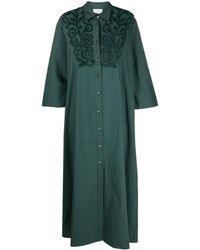 P.A.R.O.S.H. - Guipure Lace-detail Cotton Maxi Dress - Lyst