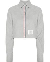 Thom Browne - Rounded-Collar Cotton Cropped Shirt - Lyst