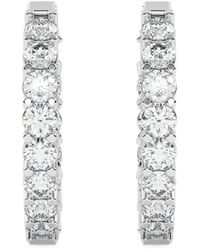 Diamond Essentials - Diamond Hoop Earrings - Lyst