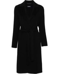 Max Mara - Wickelmantel Aus Wollfilz Mit Gürtel - Lyst