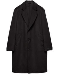 Prada - Single-Breasted Wool Coat - Lyst