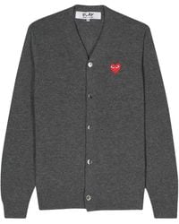 COMME DES GARÇONS PLAY - Heart-Patch Wool Cardigan - Lyst