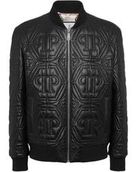Philipp Plein - Embossed Leather Bomber Monogram - Lyst