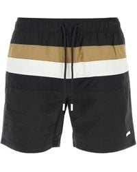BOSS - Striped Nylon Swim Shorts - Lyst