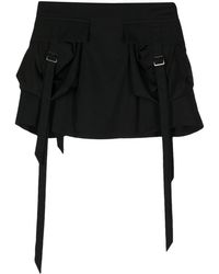 Yohji Yamamoto - Buckle-embellished Wool Mini Skirt - Lyst