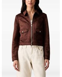 Morgan - Suede-Effect Zip-Up Jacket - Lyst