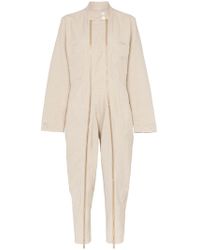 Stella McCartney Double Zip Aviator Jumpsuit - Natural