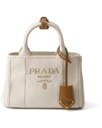 Prada - Giardiniera Mini Logo-Embroidered Tote Bag - Lyst