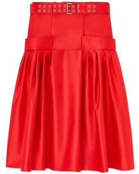 Ganni - Belted Midi Skirt - Lyst