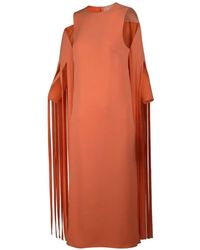 Valentino Garavani - Fringed Cold-Shoulder Maxi Dress - Lyst
