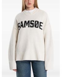 Samsøe & Samsøe - Jersey Sakeiku De Punto Con Aplique Del Logo - Lyst