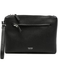 Tom Ford - Grained Leather Wrist-Strap Clutch Bag - Lyst