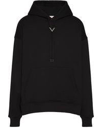 Valentino Garavani - V-Logo Plaque Hoodie - Lyst