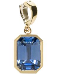Azlee - 18kt Yellow Gold Large Rich Sapphire Pendant Charm - Lyst