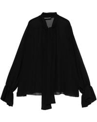 La Petite Robe Di Chiara Boni - Tie-Neck Bell-Sleeve Blouse - Lyst