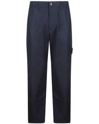 Stone Island - Gerade Hose Mit Kompass-Patch - Lyst