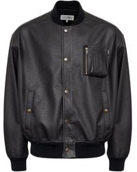 MM6 by Maison Margiela - Leather-Effect Zip-Pocket Bomber Jacket - Lyst