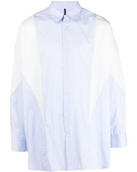 OAMC - Panelled Striped Organic Cotton Shirt - Lyst