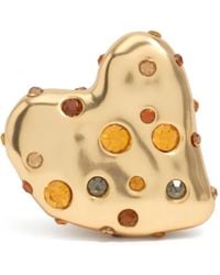Bimba Y Lola - Matte-Tone Textured Heart Crystals Ring - Lyst