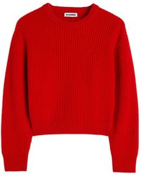 Jil Sander - Pull Court En Maille Nervurée - Lyst
