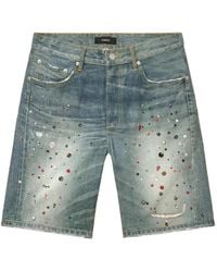 Purple Brand - Jewel-Embellished Denim Shorts - Lyst