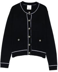 Allude - Cárdigan con ribete de botones - Lyst