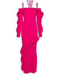 Versace - Robe en maille nervurée à manches longues - Lyst