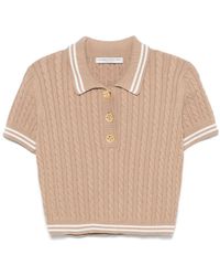 Alessandra Rich - Poloshirt Mit Zopfmuster - Lyst
