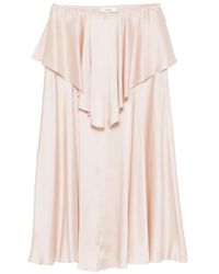 Chloé - Satijnen Maxi-Rok Met Ruches - Lyst