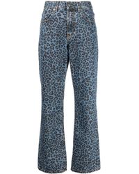 Molly Goddard - Leopard-print Flared Jeans - Lyst