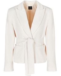 ARMANI EXCHANGE - Giacca A Coste Con Cintura - Lyst