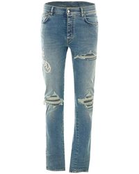 Amiri - Hollywood Mx1 Distressed Denim Jeans - Lyst