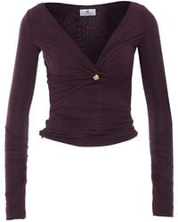 Elisabetta Franchi - Ring-Detail Ruched Top - Lyst