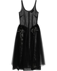 Simone Rocha - Midi-Jurk Met Strik - Lyst