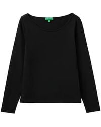 Benetton - Long-Sleeve Scoop-Neck T-Shirt - Lyst