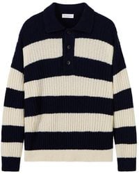 Roberto Collina - Polo En Maille Nervurée À Rayures - Lyst