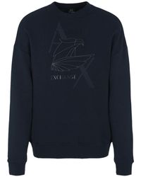Armani Exchange - Sweatshirt aus Frottee mit Print - Lyst