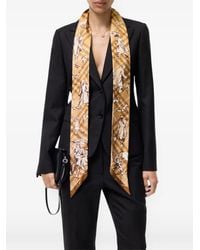 Burberry - Foulard Fin En Soie À Carreaux - Lyst