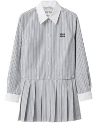 Miu Miu - Chemisier Corto A Righe - Lyst