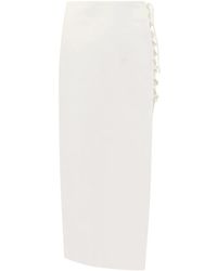 De La Vali - Side Lace-Up Midi Skirt - Lyst