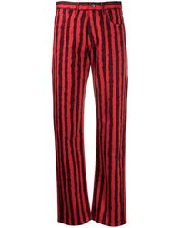 KENZO Vaqueros rectos a rayas - Rojo