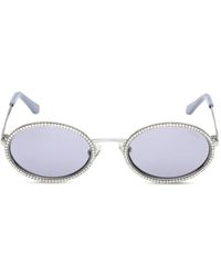 GUESS EYEWEAR - Crystal-Embellished Oval-Frame Sunglasses - Lyst