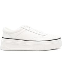 Jil Sander - Perforated Leather Platform Sneakers - Lyst