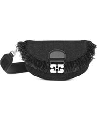 Ganni - Sac À Bandoulière En Jean - Lyst